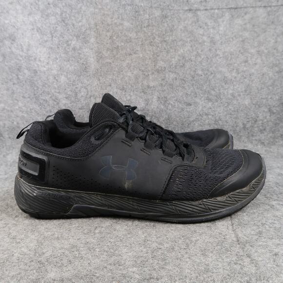 Under Armour Shoes Mens 10 Charged Commit Training Sneaker Athletic Sport Black - Picture 1 of 15